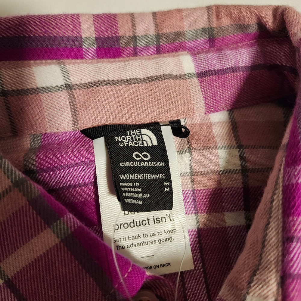 NWT The North Face Junction Woven Shirt Deep Mulberry Plaid Flannel Women's Med - Picture 4 of 5